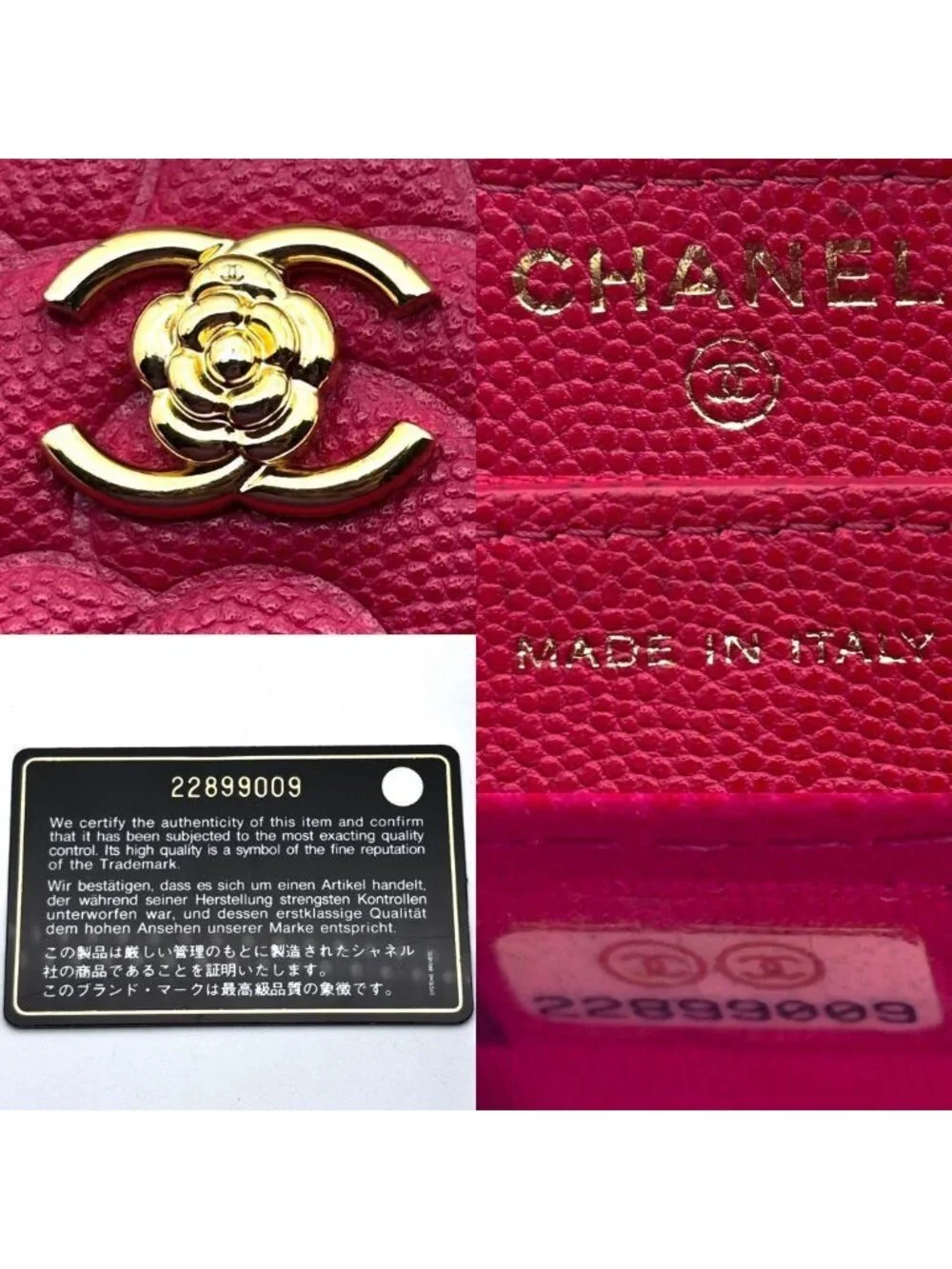 Chanel Wallet New Camellia Embossed Caviar